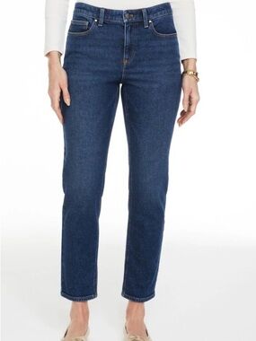 Talbots Straight Leg Jeans in Dark Blue Wash